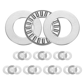 sourcing map TC1018+2TRA Needle Roller Thrust Bearings with Bearing Washers, 16mm Bore Diameter, 28mm OD, 4mm Total Thickness for Lawn Mower Truck Power Steering