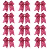 DEEKA 12 PCS 7" Large Glitter Cheer Bows Shiny Cheer