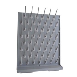 INTBUYING Bottle Drying Rack Pegboard Wall Mounted Desk Grey 52 Pegs Removable PP Glassware Drying Draining Rack Education&lab Cleaning Equipment