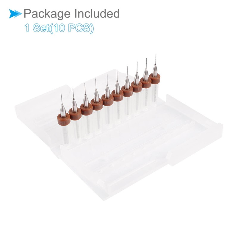 CoCud Micro PCB Drill Bits, 1/8" Shank 0.5mm Cutting Edge,