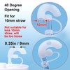SmallCat 2pcs Anti Wrinkle Straw Covers, Reusable Silicone Straw Topper