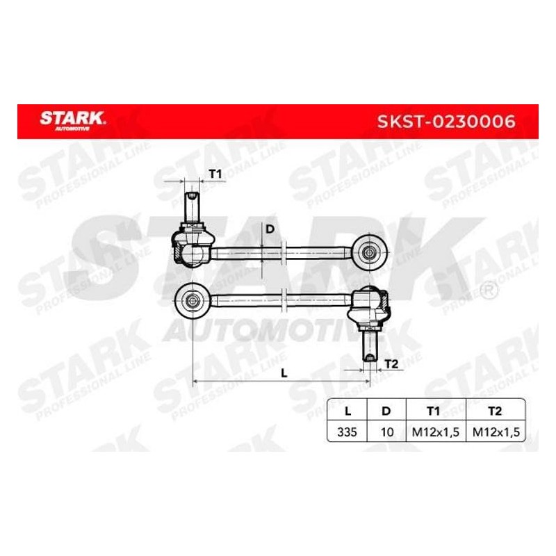 STARK SKST-0230006 Rod/Strut, Stabiliser Bar Brace, Stabiliser Strut