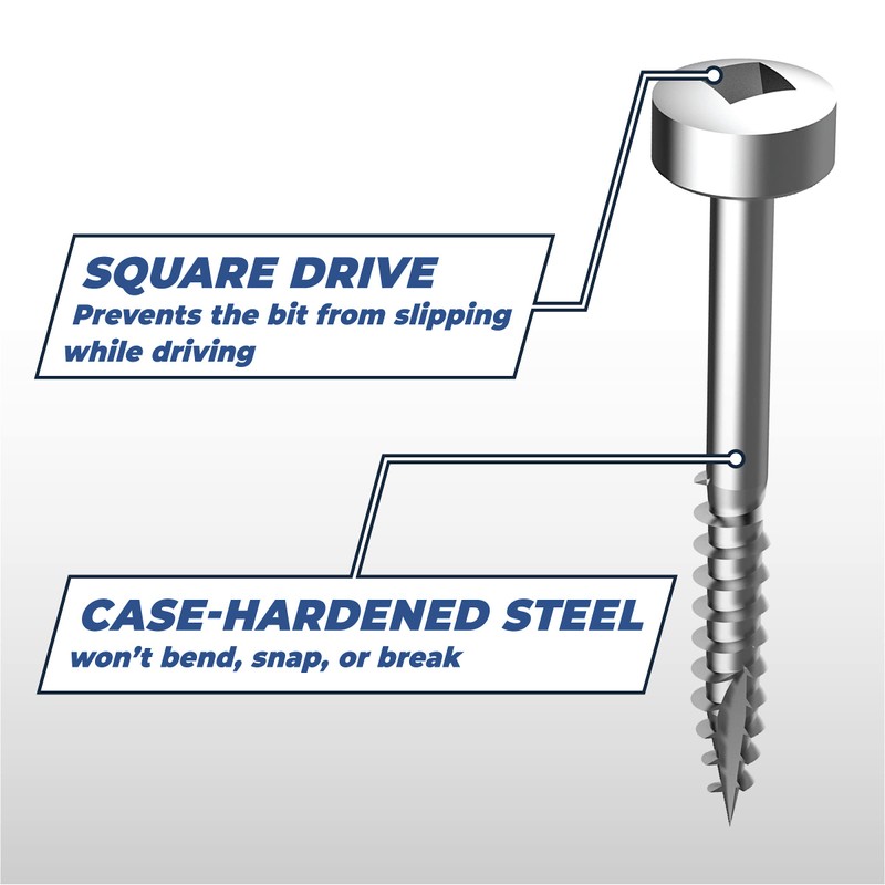 Kreg SPS-F125-100 Zinc Pocket Screws, 1-1/4 Inch #6 Fine Thread,
