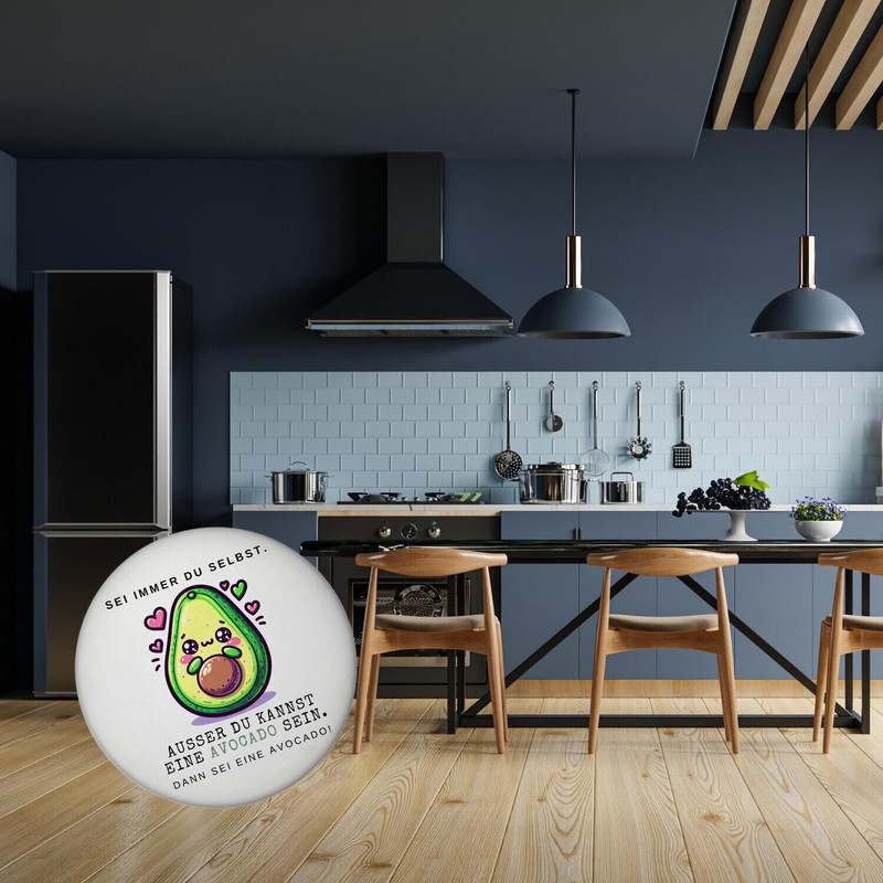 Avocado Kawaii Style Magnet with Bottle Opener Round with Saying