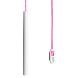 sleeklight Bathroom Light Pull Cord, String and Handle, Subtle Ice White Pen Style with a Choice of Bright and Fun Cord Colours. (Soft Pink)