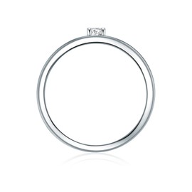 Rafaela Donata Women's Ring 925 Sterling Silver Rhodium-Plated Zirconia White Silver Ring, Silver, Cubic Zirconia