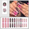 RUOKEXIN Long Press on Nails French Tip Fake Nails Ombre