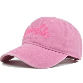 LGWJHCY Embroidered Printed Hat, Adjustable Sun Protection Hat, Women's Sun Hat, Versatile Casual and Fashionable Hat, Outdoor Sports Hat, Suitable for Traveling, pink, 7 1/4