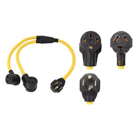 NEMA 14-30P to 2 Outlet 14-30R 10-30R Y Splitter STW 3 Feet 120V/240V 30 Amp 10 AWG 4 Prong Plug to 3 and 4 Prong Receptacle for Welder, RV, Clothes Dryer, EV PHEV Charger Power Cord Adapter