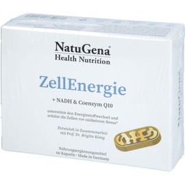 NatuGena NatuGena ZellEnergie + NADH & Coenzym Q10/ bioaktive Vitamine tragen zu einem normalen Energiestoffwechsel bei / 60 Kapseln 30 Tage
