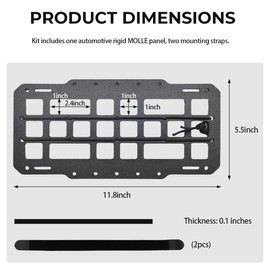 MUQIDA Car Rigid MOLLE Panel, Auto Sun Visor Organizer EDC Pouch Tool Gadget Holder, Tactical Gear Truck Equipment Modular Storage Mount Panels for Vehicles, Interior Car Accessories
