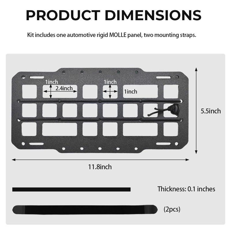 MUQIDA Car Rigid MOLLE Panel, Auto Sun Visor Organizer EDC