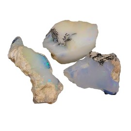 Gemkora 43+ carats Raw Ethiopian Opal Gemstone Crystals, Wholesale Stone, Birthstone Gemstone, Rough Crystals, Rock Stones, Jewelry Making Supply, DIY Stone, AA+ 3 Pcs