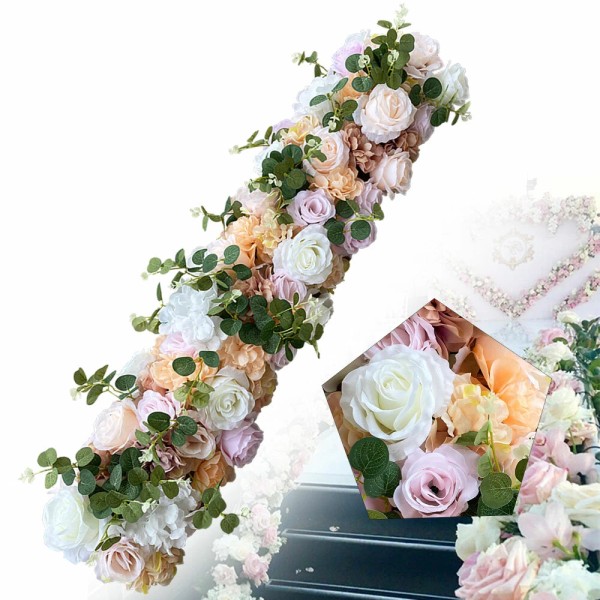 Unbranded Artificial Silk Flower Row Panel Wedding Draping Floral Garland