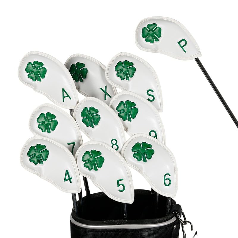 Leather Golf Club Iron Head Covers | 10 Piece Set