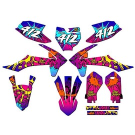 2019-2023 SX 50 Zany Pink Senge Graphics Complete Kit with Rider I.D. Compatible with KTM