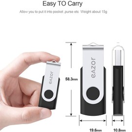 memoria USB de 64 GB, interfaz USB 2.0 digital, unidad de pulgar con diseño giratorio, compatible con computadora/portátil/almacenamiento de memoria externa, unidad de salto para copia de seguridad de foto/vídeo, 32 GB - 3 x 2 unidades.
