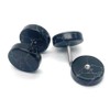 2pcs 10MM Black Marble Stud Earrings Men Women, Steel Cheater