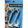 Over The Door Hooks Hangers, Laundry Hanger White Plastic 4 Pack Coats Towels Clothes