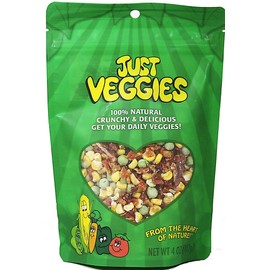 Karen's Naturals Just Veggies, 4 Ounce Pouches, Keto Friendly All Natural Freeze Dried Vegetables, Vegan, Paleo, Gluten Free, Healthy Dried Veggie Snack