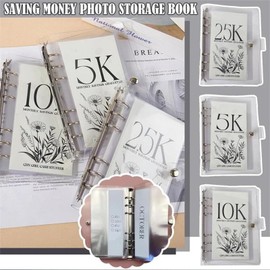 MORYLI 12-Month Envelopes Money Saving Challenge Binder,Loose Leaf Savings Book,2.5k/5k/10k Dollars Money Saving Challenge Book,Saving Challenge Book and Budget Binder (2.5 K)