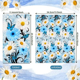 80 Pcs Blue Floral Daisy Disposable Hand Towels 2 Ply Bathroom Napkins Spring Summer Decorative Paper Towels for Baby Shower Birthday Party Bridal Shower Kitchen