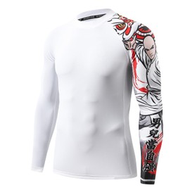 HUGE SPORTS Swimming Shirts for Men UPF 50+ Quick-Drying Compression Long Sleeve Men's Rash Guard, Wong Feihung