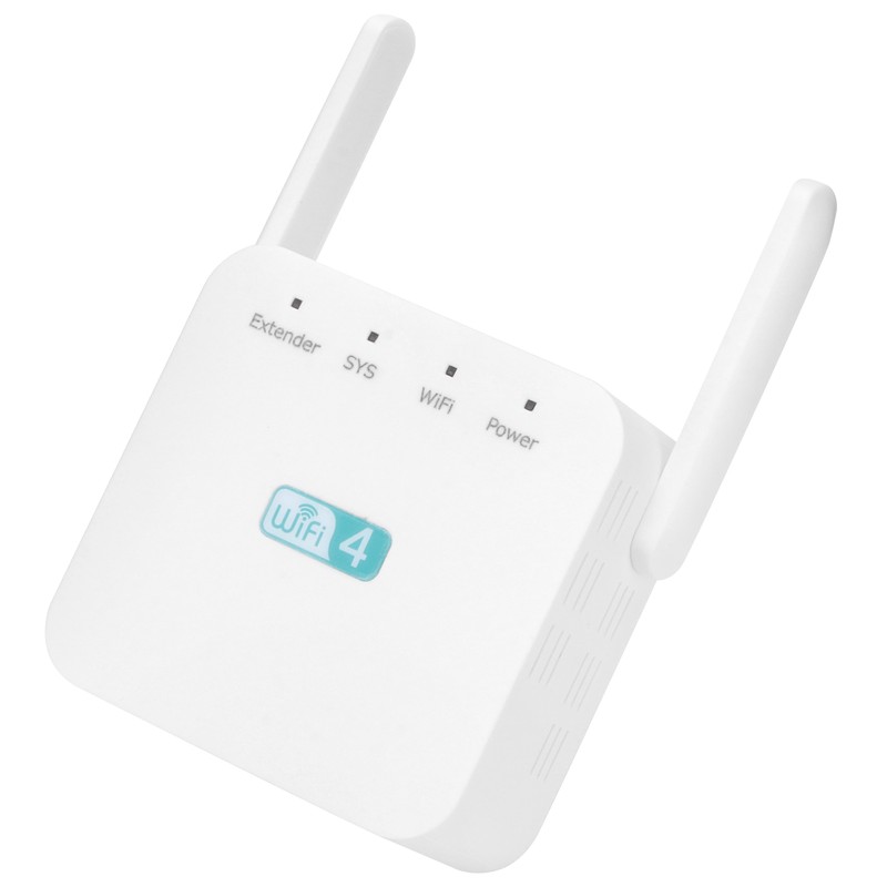 300M Repeater with Double Antenna Signal Amplifier Range Extender White