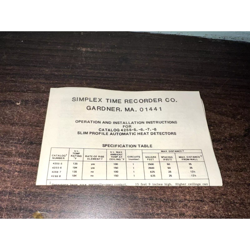 Simplex NOS SIMPLEX 477-079 4255-5 FIRE DETECTOR 135 DEGREES