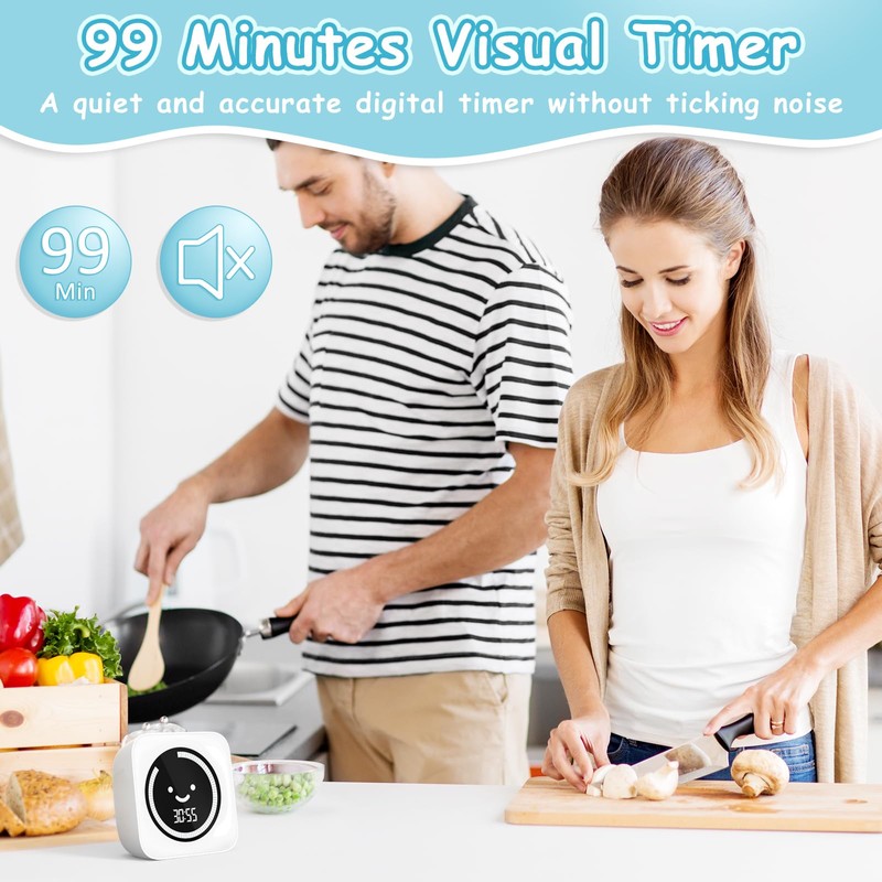 Visual Timer, 99 Minute Digital Kitchen Desk Timer for Office