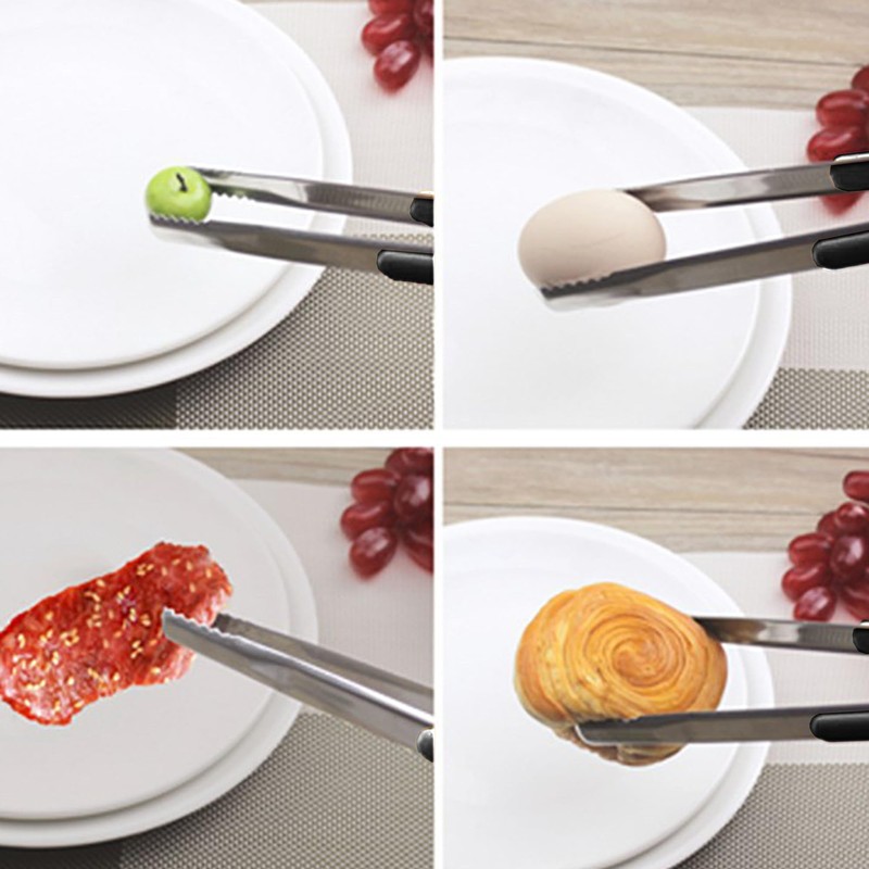 Stainless Steel Kitchen Tongs Cooking Utensils, with Non-Slip Easy Grip