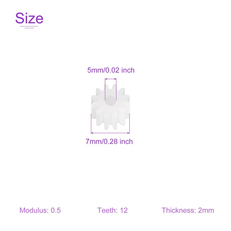 DMiotech 10pcs 12 Teeth Plastic Gear Model 122A Reducer Plastic