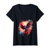 Womens Phoenix Rising Fire Phoenix Bird Mythical Bird Rejuvenation V-Neck