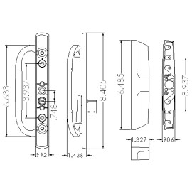 Vision Hardware Sliding Glass Door Handle Set PD 1400 WHITE OFFSET