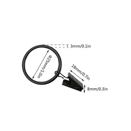 50Pcs Curtain Rings with Clips, Rustproof Metal Drapery Ring, 25mm Diameter Hanger Ring Hook Clip for Holding Heavy Curtains Rod Set and Drape - Gold