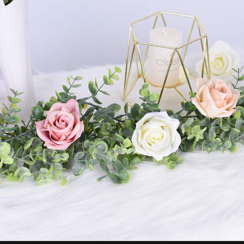 DearHouse Faux Eucalyptus Garland Plant, 2 Pack Artificial Vines Hanging