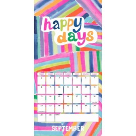 Paper Salad Calendar 2025 Month To View Square Wall Art colourful Calendar, Plastic Free with Free Organisational Stickers Included