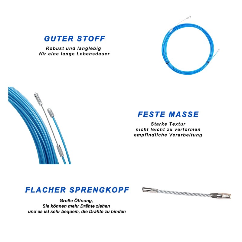 Cable Puller 20 m, φ 3.6 mm Polyester Retractable Wire,