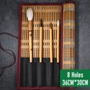 Bamboo Roll Up Brush Holder, 7/8/9 Slot Calligraphy Pen Case,