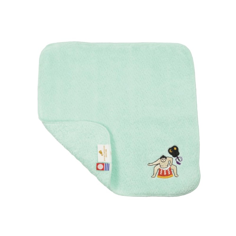 Imabari Sumo Towel Handkerchief, Mint Green, 8.7 x 8.7 inches