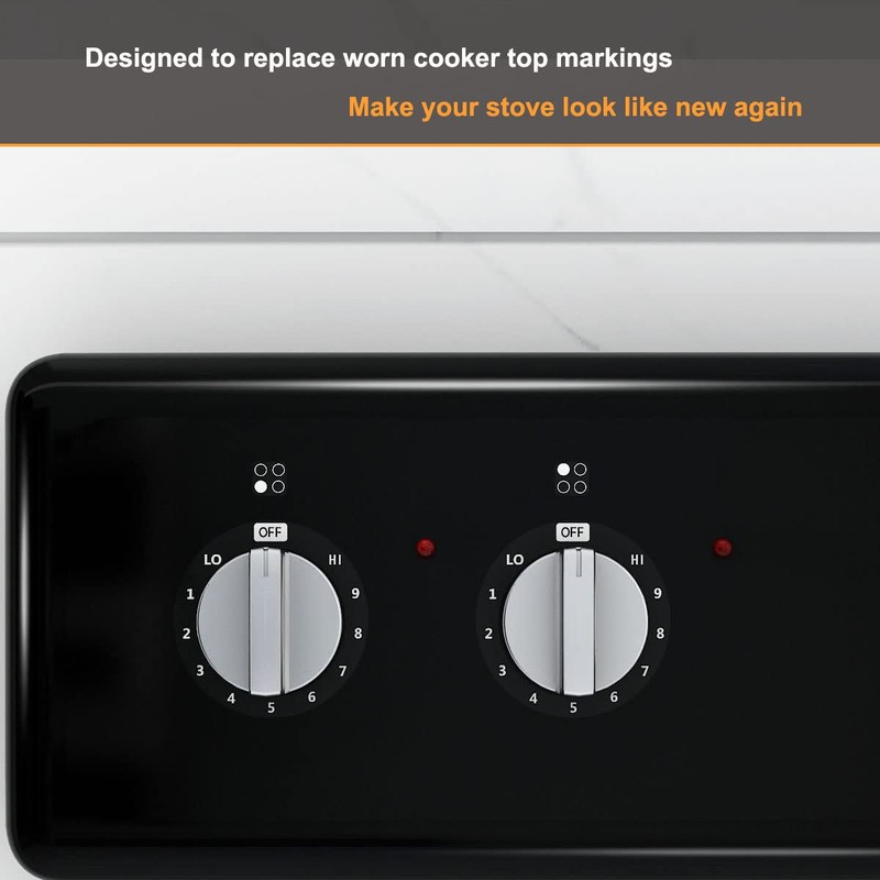 6 Stove dials Sticker for Burner cooktop hob Cooker top