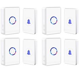 Greencycle Wireless Doorbells for Home,Wireless Doorbell,Door Bell Ringer Wireless，48 Ringtones,433M Hz Ultra Long Range Transmission,IP66 Waterproof,Suitable for Home, Classroom, Store,4PK