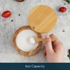 KITCHENDAO Bamboo Salt Box with Built-in Spoon to Prevent Dust,