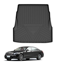 Elsetyler Custom Fit for Cargo Liner 2014-2020 Mercedes-BenzS Class W222 - Black TPE All Weather Heavy Duty Waterproof Rear Cargo Tray Trunk Floor Mat Protector