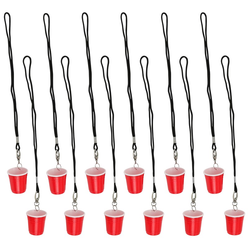 Iconikal Shot Glass with Quick Clip on Lanyard, 12-Pack (Mini