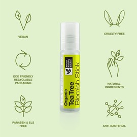 Dr Organic, Organic Tea Tree Blemish Stick , Natural , Vegan , Cruelty Free , Paraben & SLS Free , 8ml