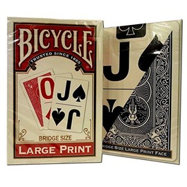 Bicycle Large Print Bridge Playing Cards 2 Decks -(1) Red, (1) Blue