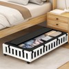 Gashell 2 Pack Bamboo Under Bed Storage with Wheels, 39”x20”x7.8”