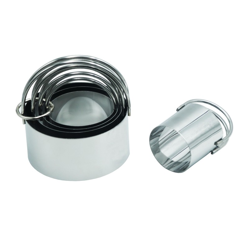 Round Biscuit Cutters with Handle,5 PCS Set Stainless Steel Circle