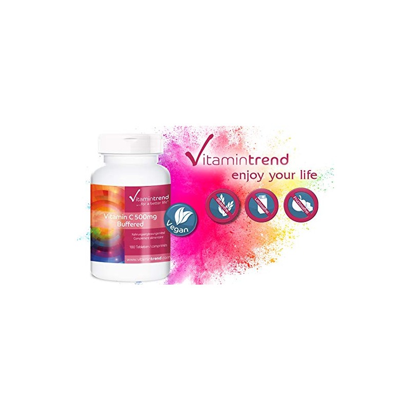 Buffered Vitamin C 500 mg - 180 Tablets - For